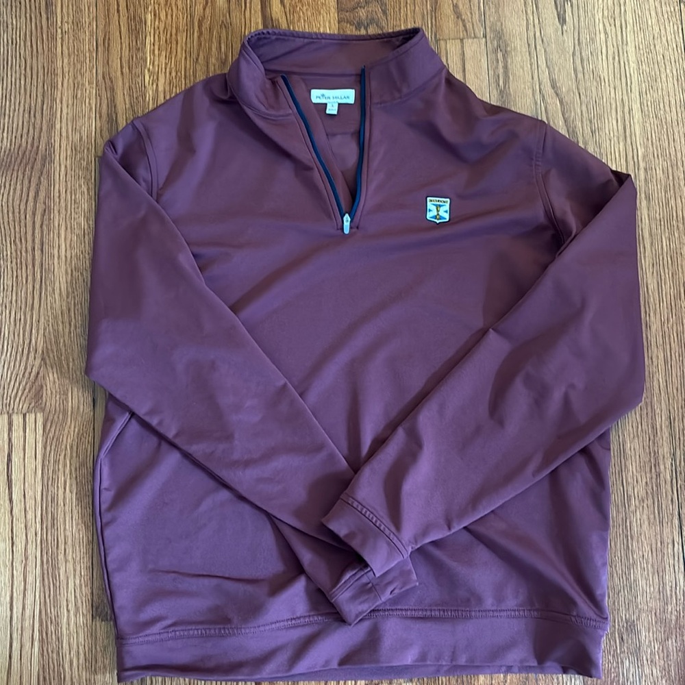 Peter Millar burgundy pull over with Kinloch label